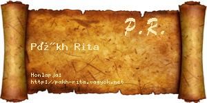Pákh Rita névjegykártya