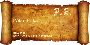 Pákh Rita névjegykártya